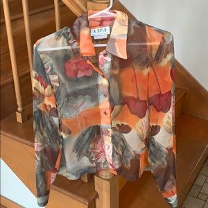 A. Byer California sheer colorful top